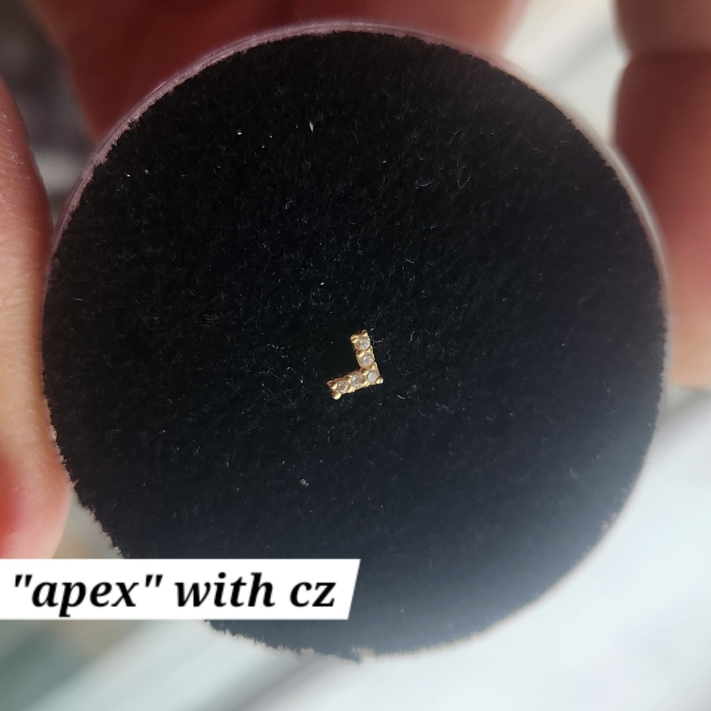 Tawapa APEX threadless end yellow gold cz